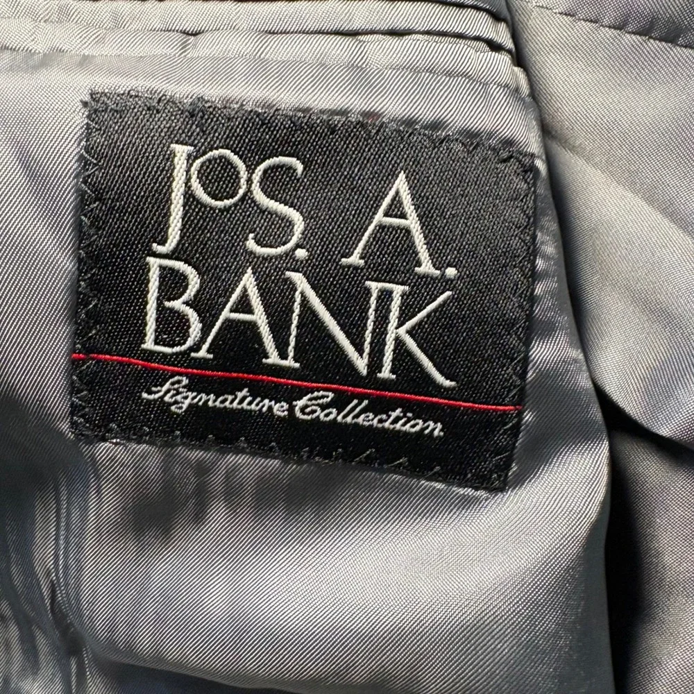Jos A‎ Bank Signature Blazer 42R gray Silk Camel Hair Herringbone luxury